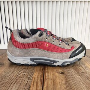 Garmont Low Profile Hiking Shoes Men's 10.5 Tan Red Suede Vibram Trail Sneakers